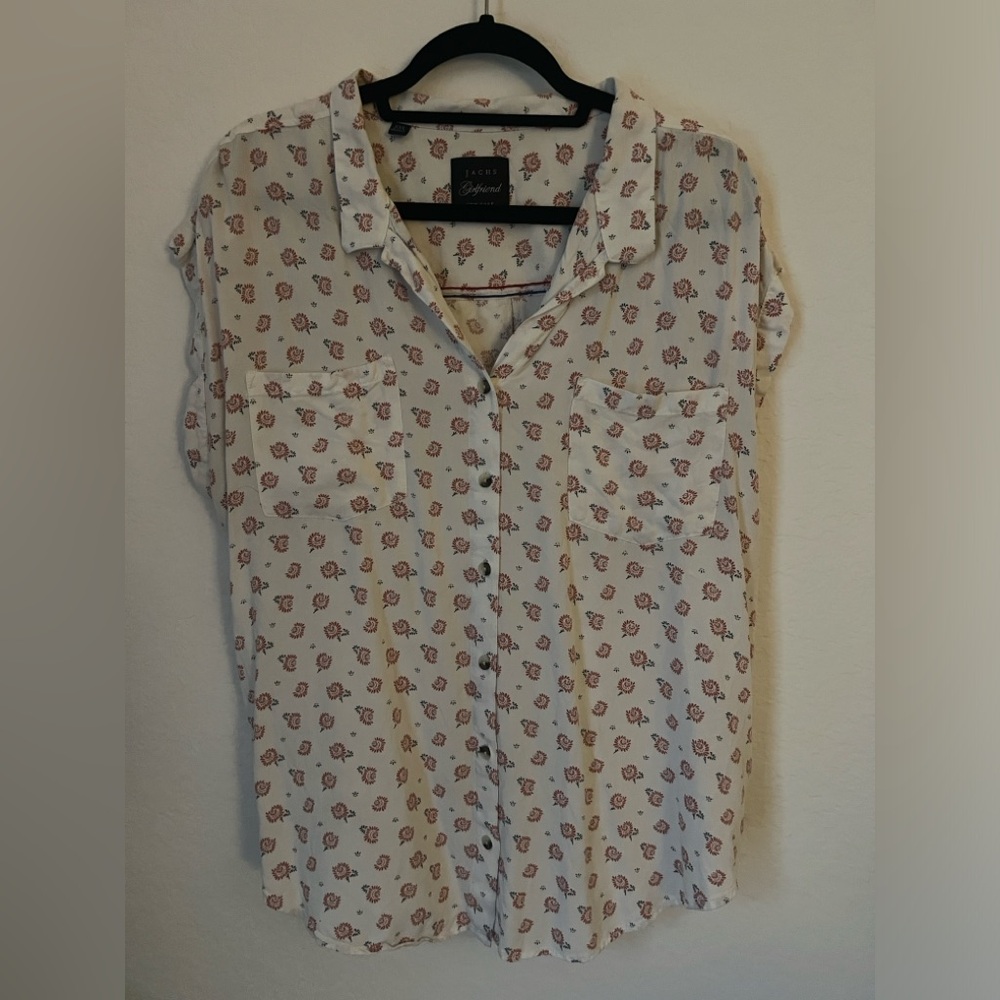 White Printed Women’s Button Up
